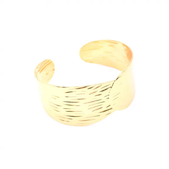 Bracelet manchette acier doré