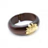 Bracelet tendance résine mat - fleur acier