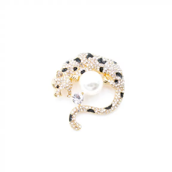 Broches strass - léopard et...