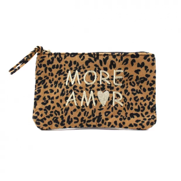 Pochette léopard message - MORE AMOR