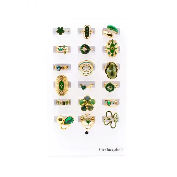 Pack 18 bagues acier...