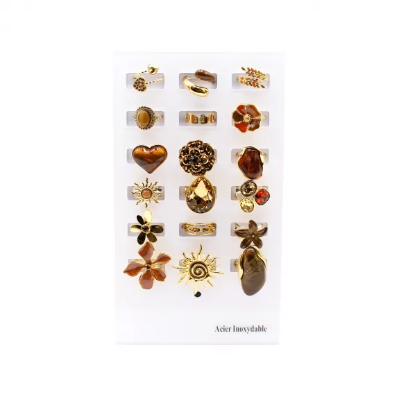 Pack 18 bagues acier...