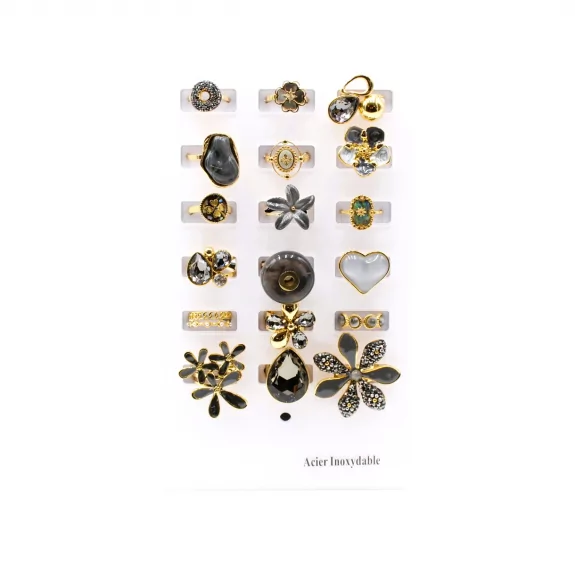 Pack 18 bagues acier...