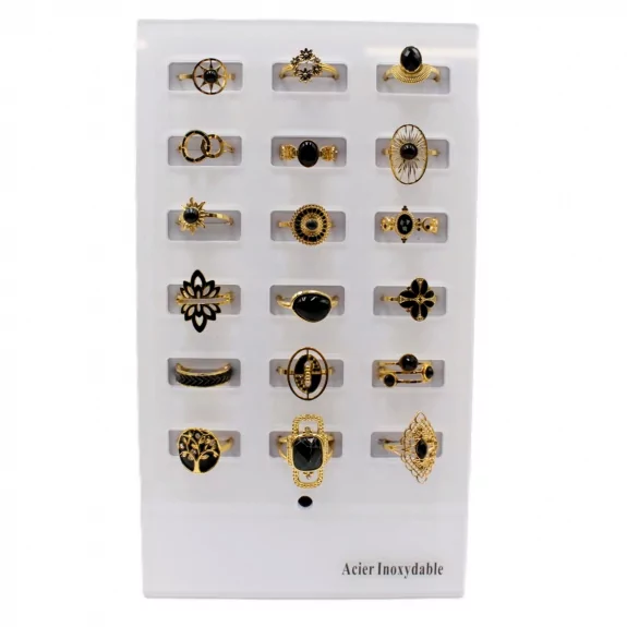 Pack 18 bagues acier...