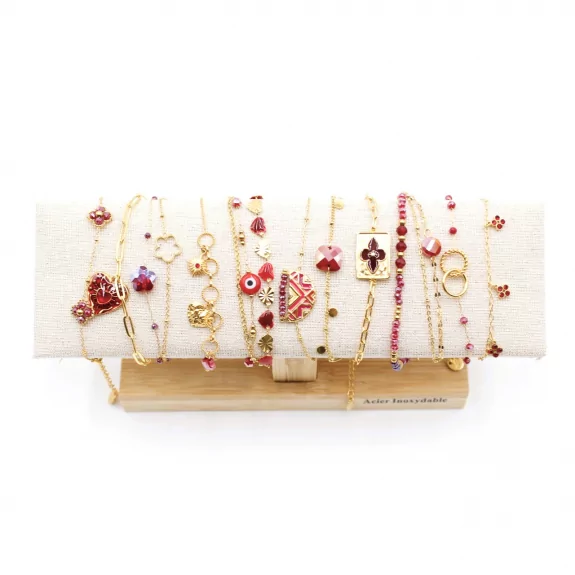 copy of Pack de 12 bracelets acier - argenté noir