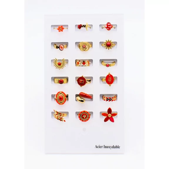 Pack 18 bagues acier...