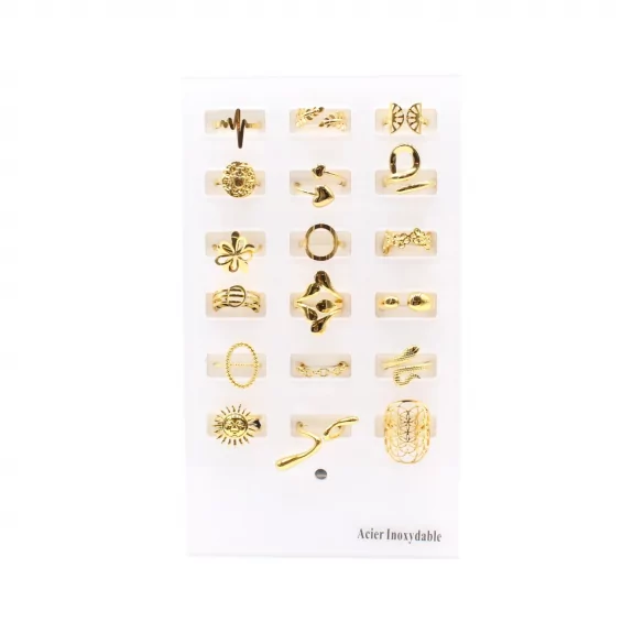 Pack 18 bagues acier...