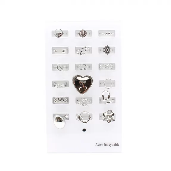 Pack 18 bagues acier...