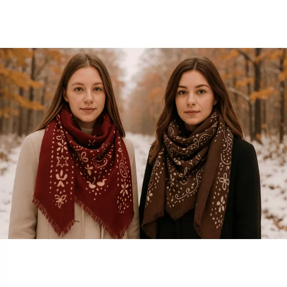 Echarpe carrée avec imprimé...