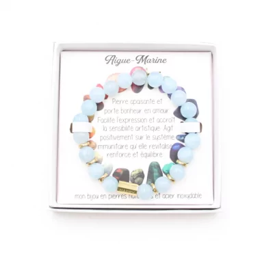 bracelet pierre naturelle aigue marine