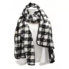 Echarpe laine carreaux avec fil lurex doré