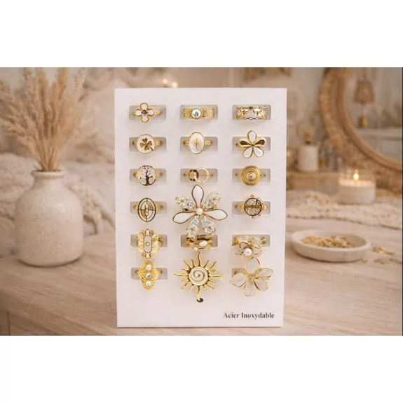 Pack 18 bagues acier...