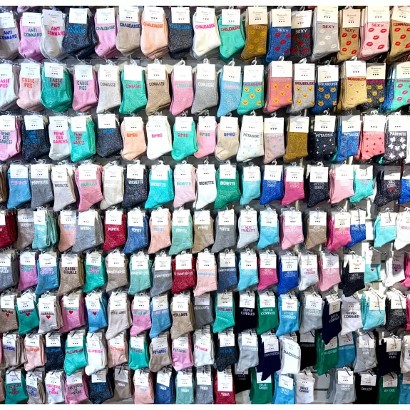 Pack de 24 paires de chaussettes message - femme