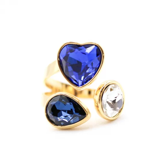 Bague tendance cabochons cœur