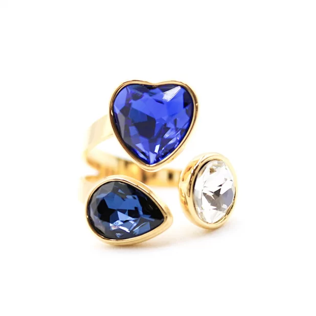 Bague tendance cabochons cœur
