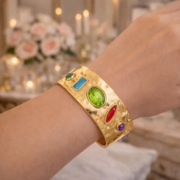 Bracelet jonc acier doré...