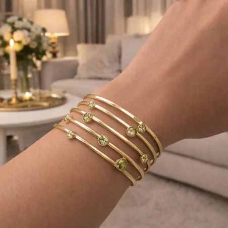 Bracelet jonc acier strass