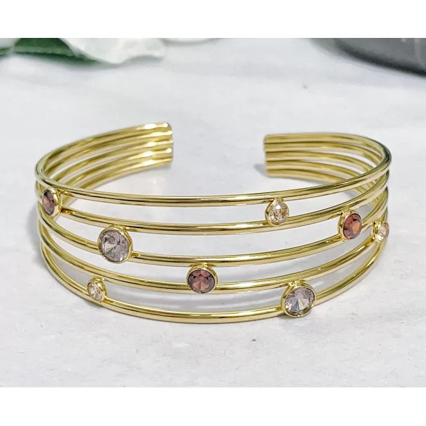 Bracelet jonc acier strass
