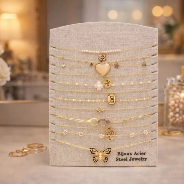 Pack 12 Colliers Acier Inoxydable - NUDE Pack 12 Colliers Acier Inoxydable - NUDE