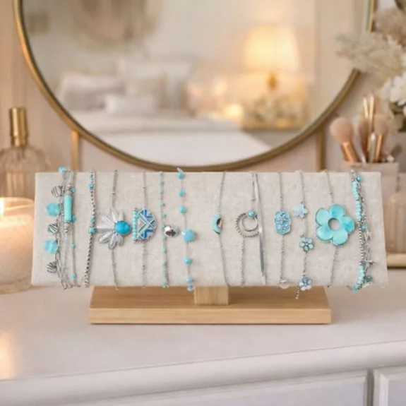 Pack de 12 bracelets acier - argenté turquoise