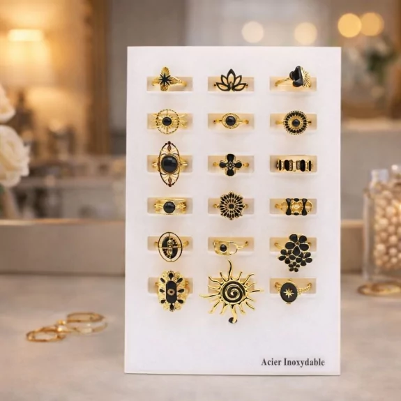 Pack 18 bagues acier...