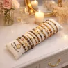 Pack de 12 bracelets cristal de verre et acier - marron