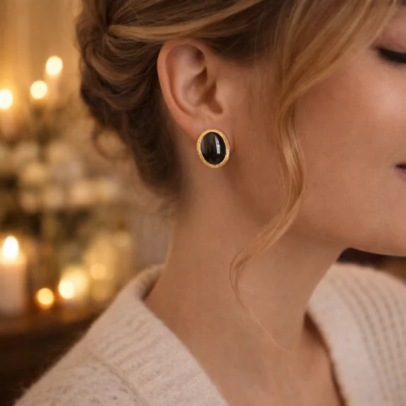 Boucle d'oreille acier -...