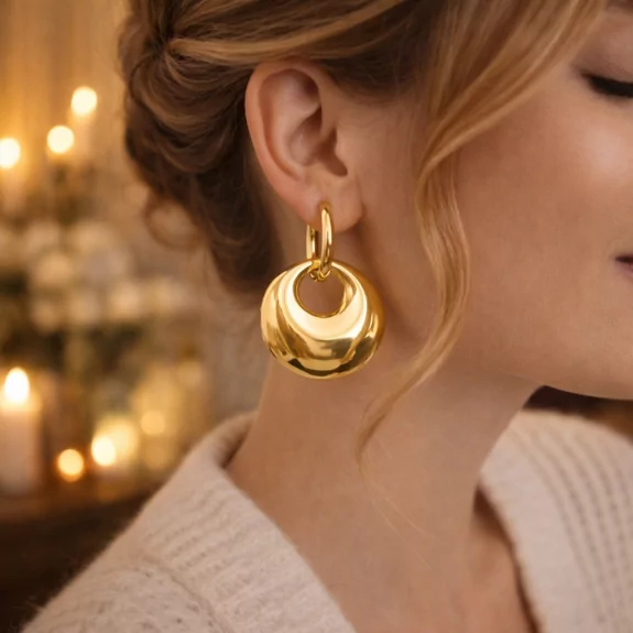 Boucles d'oreilles acier -...