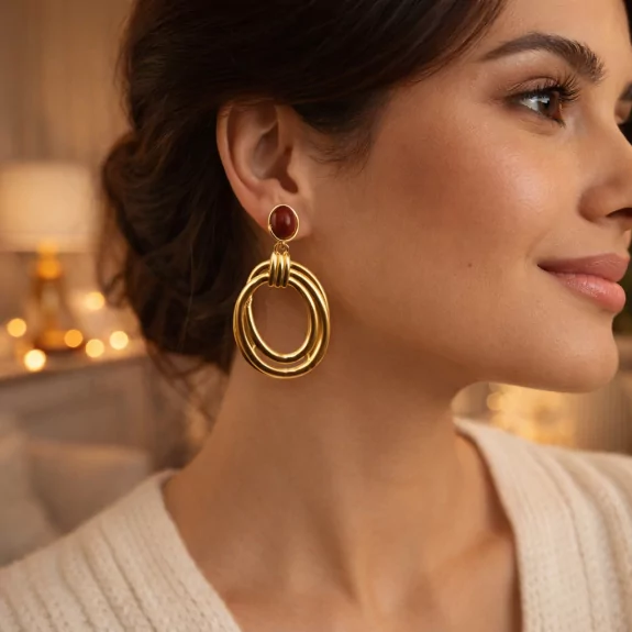 Boucles d'oreilles dorées...