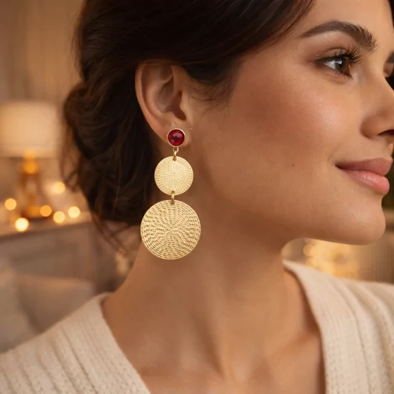 Boucle d'oreille acier -...