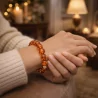 Bracelet boule résine et boule dorée