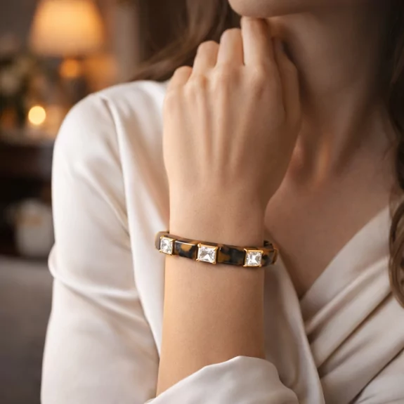 Bracelet manchette léopard...