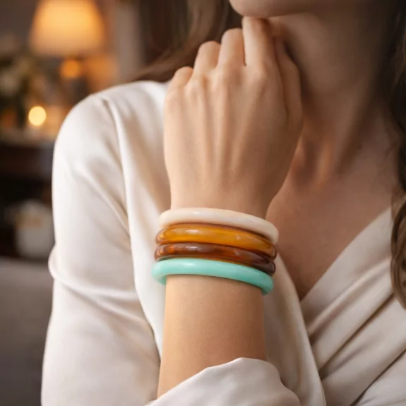 Joncs résines multicolores