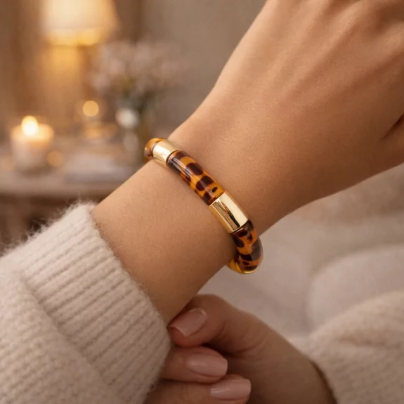 Bracelet jonc léopard