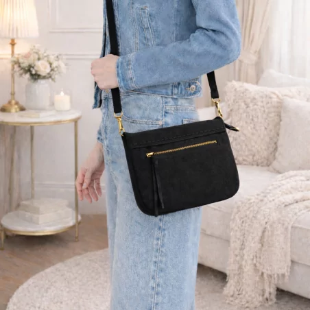 Sac aspect cuir souple – Rabat aimanté – Double poches