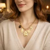Collier acier avec motif oeil