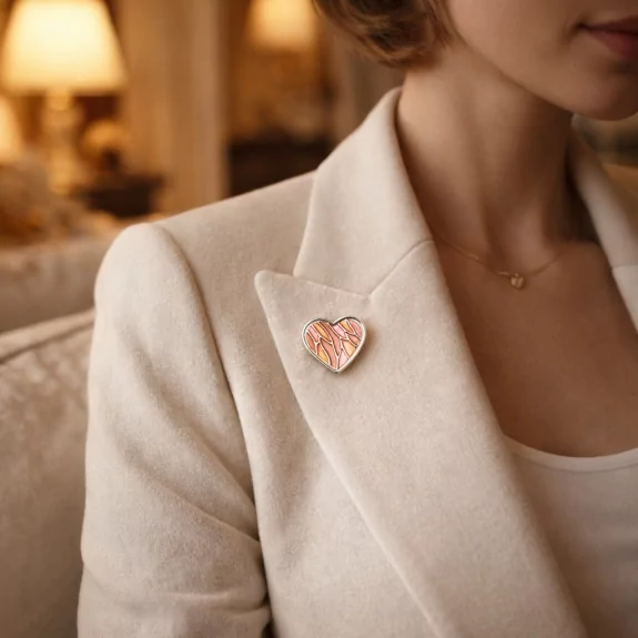 Broche aimantée motif cœur