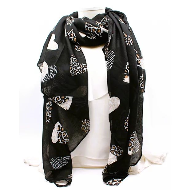Écharpe Femme Motif Cœur Animal