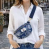 Banane femme en coton brodé – Esprit jean – Message « Amour »