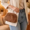 Sac à bandoulière femme en dentelle avec chaîne dorée