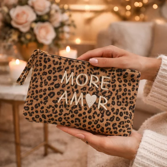 Pochette léopard message -...