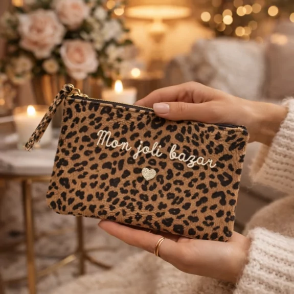 Pochette léopard message -...