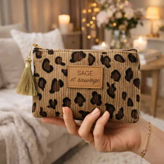 Petite pochette léopard -...