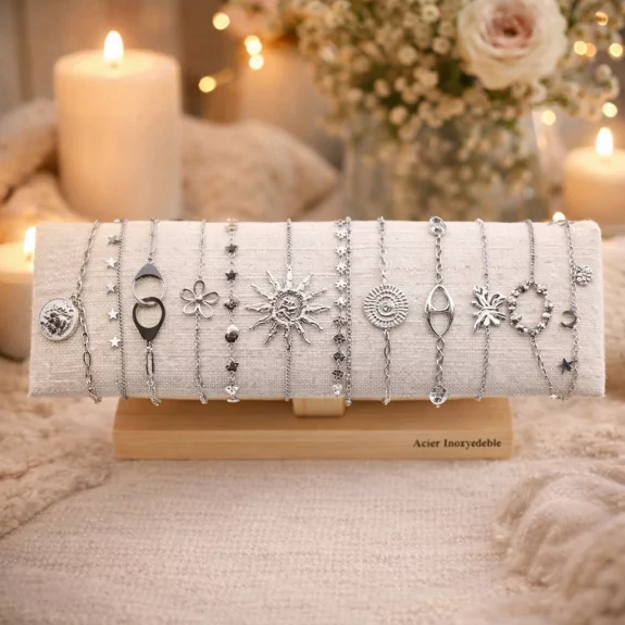 Pack de 12 bracelets acier...