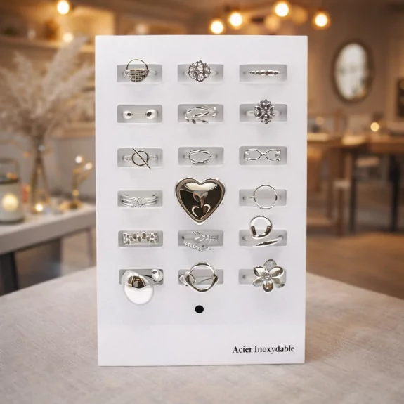 Pack 18 bagues acier...