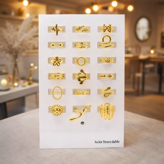 Pack 18 bagues acier...