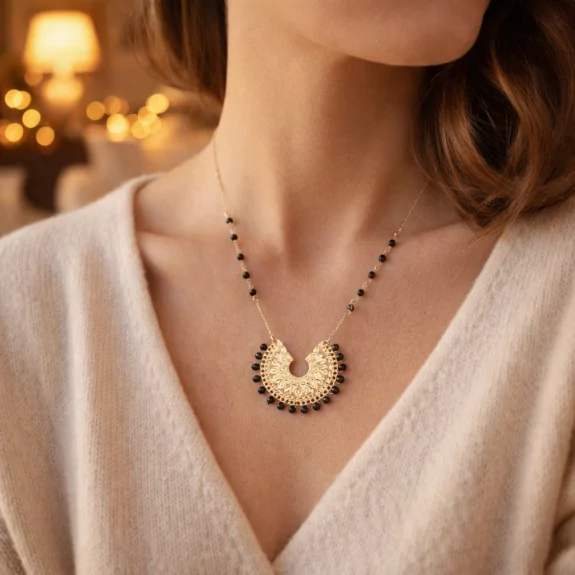 Collier acier pendentif et...