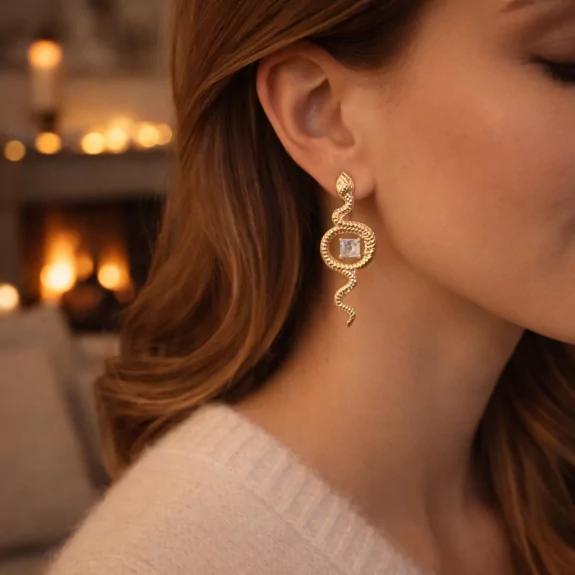 Boucle d'oreille acier -...