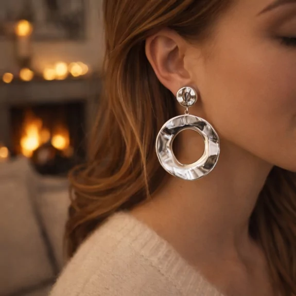 Boucle d'oreille acier -...