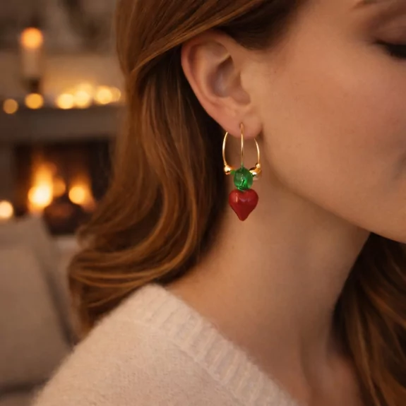 Créole acier coeur rouge